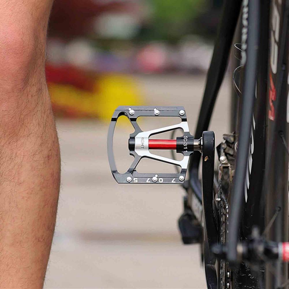 Bike Mountain Bike Pedals in lega di alluminio non slip staccabile 3 cuscinetti a pedale in bicicletta Ultralight Bicycle