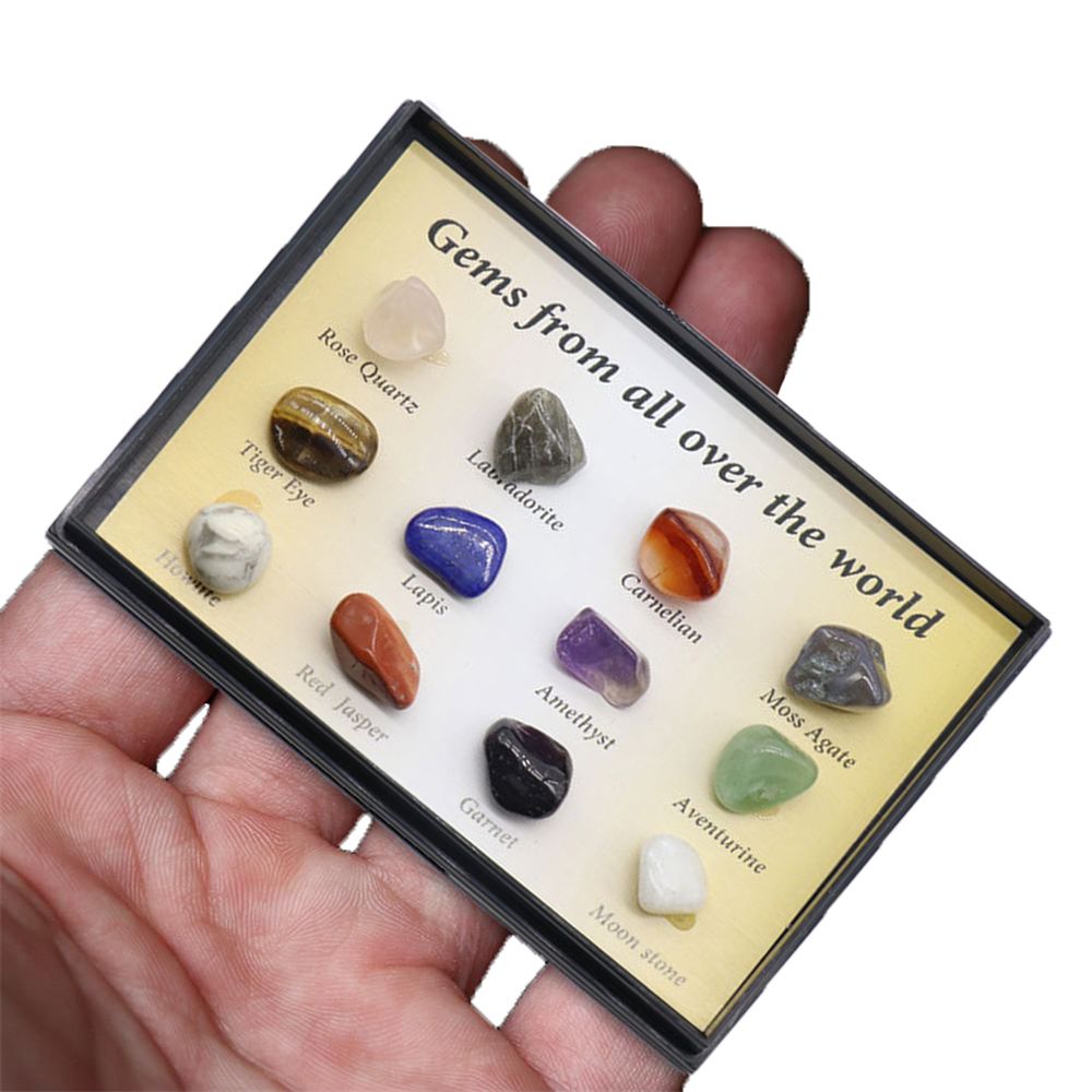 8/12/1 Box Minerals Of The World Quartz Crystal Mineral Specimen Ore Samples Natural Stone Collectible Raw Gemstones Gift