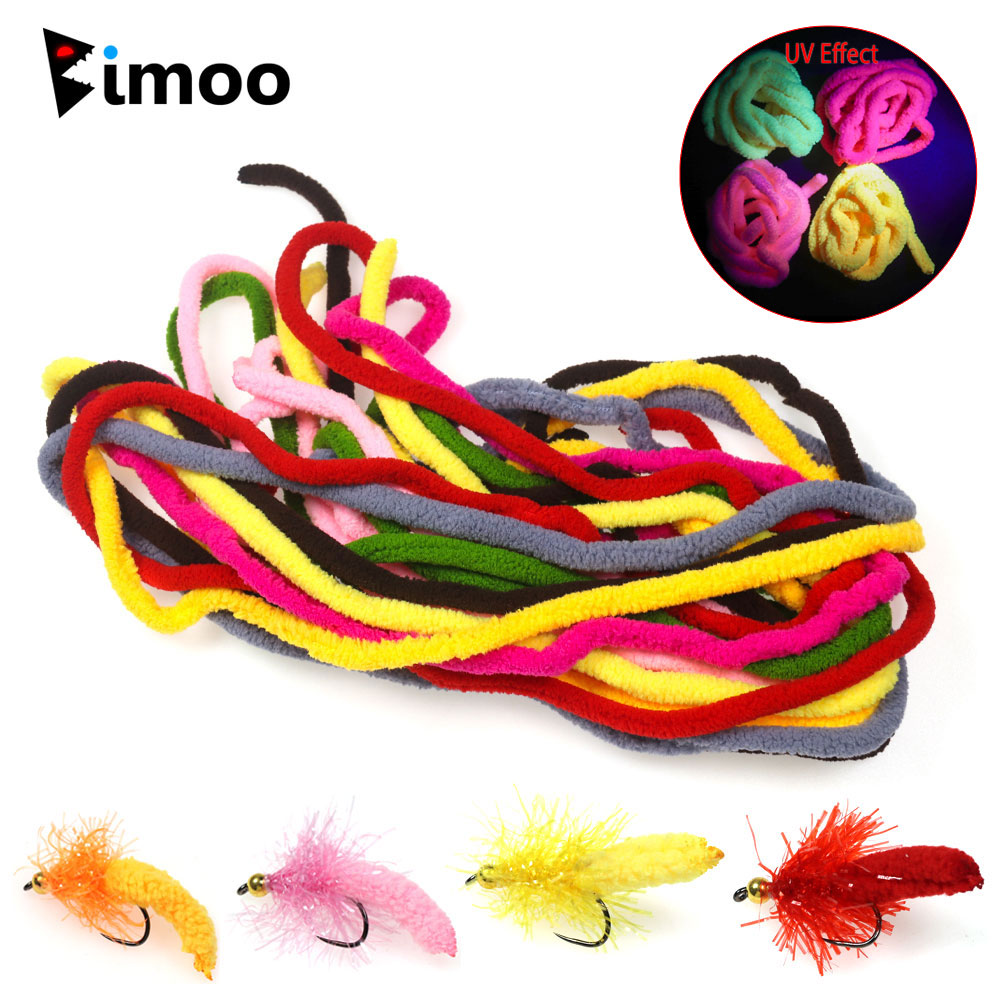 Bimoo 1m / Pack UV Mop Chenille Mute Marhing Matering для привязки Mop Flyfly Enering Caddis Nymphs Egg Forout Forout Forout Form