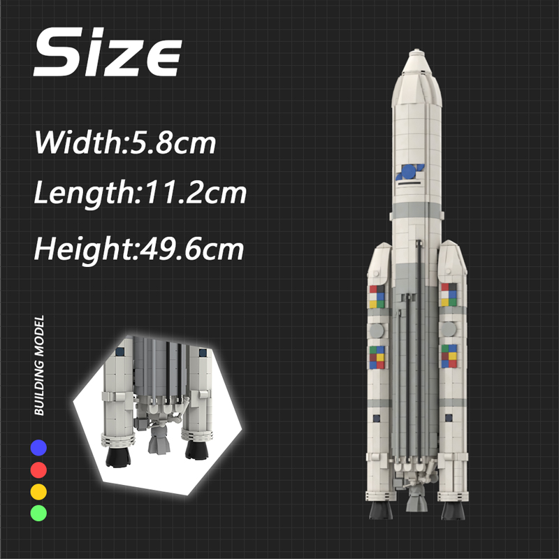 BuildMoc 1: 110 espace à l'échelle Satellite artificiel Arianeal 5 ECA Rocket Building Blocs Universe Véhicule Bricks Toys Enfants Cadeau