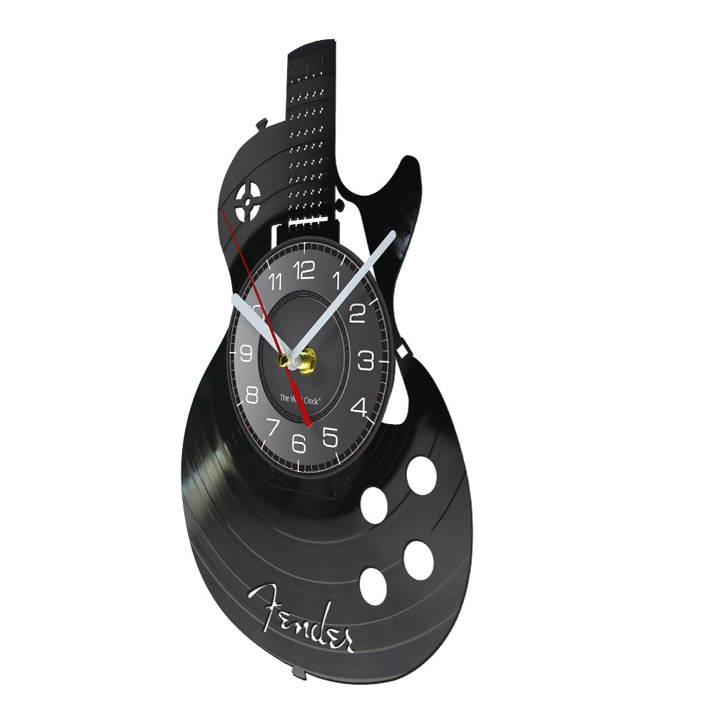 Acustic Guitar Wall Art Wall Clock Musical Strument Musical Home Interior Decor decorazioni da parete in vinile Orologio da parete Rock N Roll Musical Gift