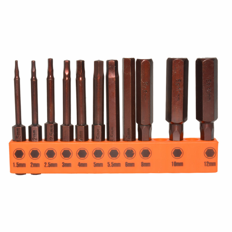 Hex Hex Allen Welfing Bill Bit Set S2 Acciaio in acciaio in acciaio Imperiale Bit esagonale Impostare 60 mm Chiave esagonale Magnetico Cacciavite magnetico Bit