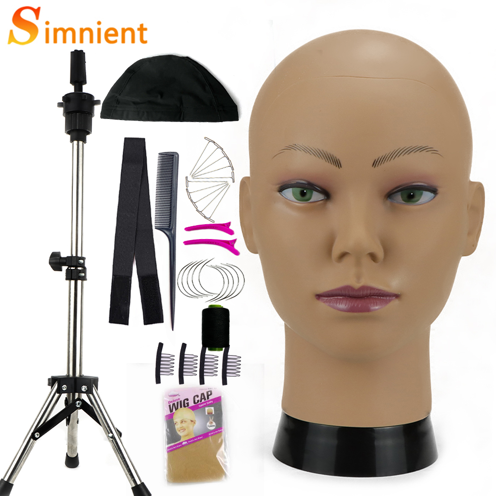 Schaufensterpuppenkopf mit Stativ zum Herstellen von Perückengläser Maske Display Kosmetik Manikin Kopf für Make -up -Übungs -Perücken -Installation Kit