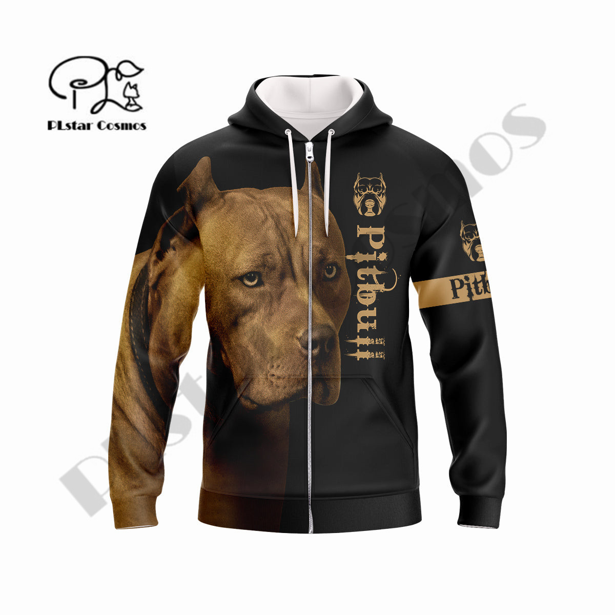 Plstar cosmos le plus récent 3dprint pitbull mignon mignon amant de chien animal harajuku streetwear décontracté unisexe unique à capuche / sweat-shirt / zip a-6