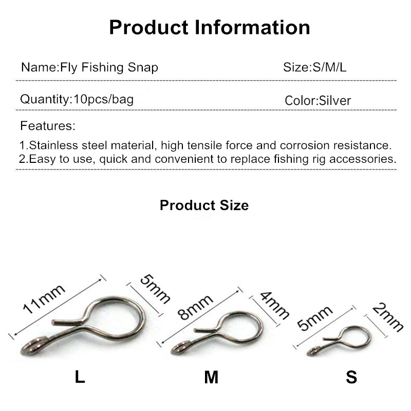 Mosodo Fly Fishing Snap Changement rapide pour le connecteur de remplacement de croche