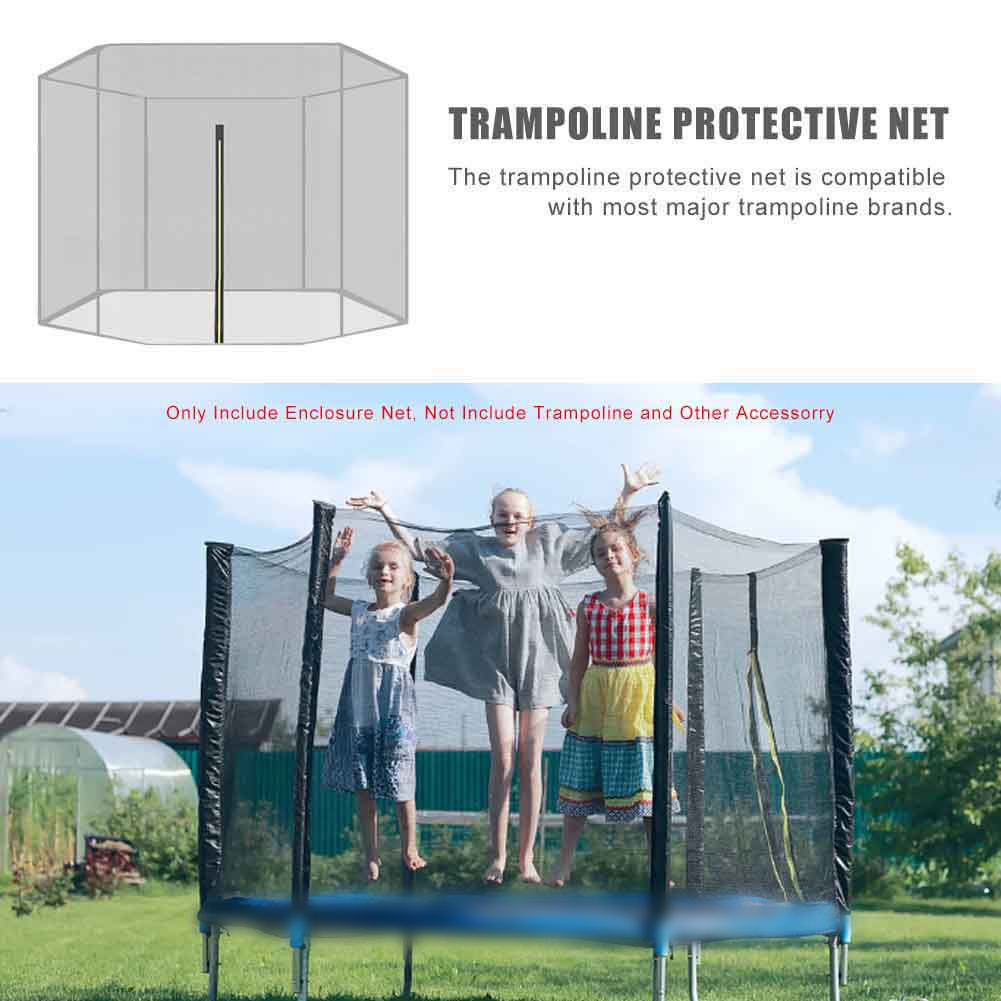 1.6/1.7m Trampoline Protective Net Replacement Safety Enclosure Net Indoor Outdoor Safe Netting for 6 / 12 Poles Only Net