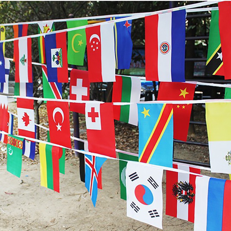 32 Banderas 1 Cadena Banner colgante Banner International World Flags Bunting Banner Bandera Nacional para decoración del partido