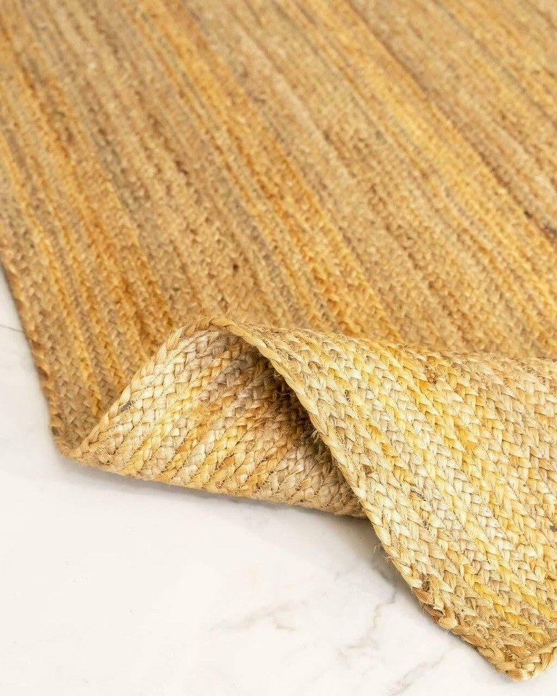 Floor Mat Rug Runner Jute Braided Style Reversible Area Rugs for Home Living Room Natural Jute Handmade Washroom Carpets