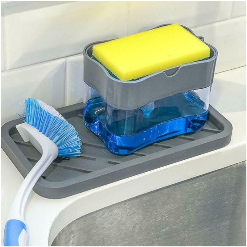 liquid soap dispensersScrubbing Liquid Detergent DispenserPresstype Liquid Soap Box Pump Organizer Kitchen soap dispenser Sponge