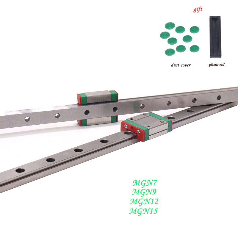 MGN MGN9 MGN12 MGN15 MGN7 300 350 400 450 500 600 800mm دليل السكك الحديدية الخطية + MGN Carriage Minial Rail Slide CNC