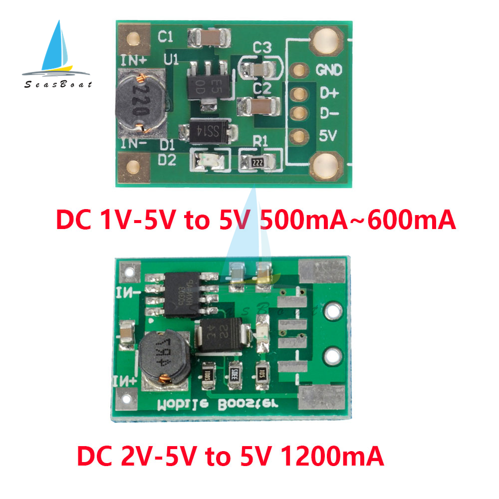 Modulo di alimentazione booster del convertitore DC-DC Converter 1V/2V-5V a 5V 500MA 600MA 1200Ma Regolatore di tensione Arduino