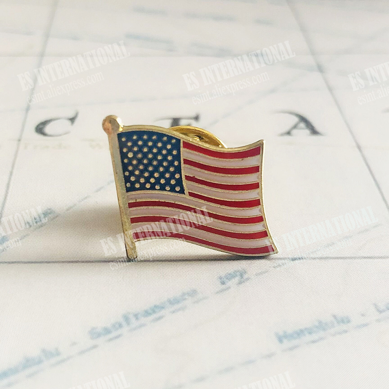 U.S.A USA AMERICA NATIONAL FLAGバッジアームバンド刺繍パッチとラペルピン1セットの布アクセサリーバックパック