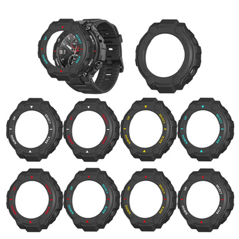 Xiaomi Amazfit T-Rex Pro Smart Watch Protective Shell Frame for Huami Amazfit T-Rex 2エッジバンパーのPCプロテクターカバーケース