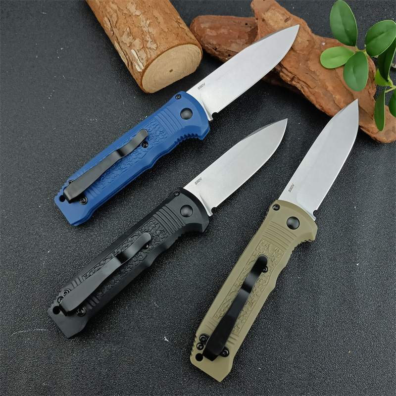 3 Modeller BM 4400 CASBAH Auto Pocket Knife Satin Drop Point Blade Textured Nylon Brazing Handtag EDC Självförsvar Auto Hunting Camping Knives 4850 3300 3400