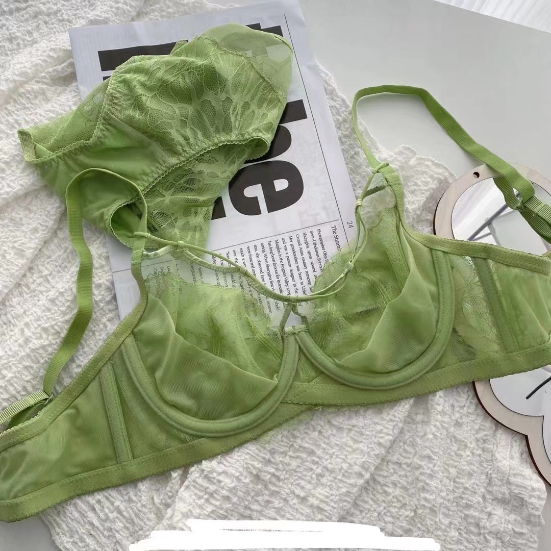 Sexy Lenjerie Ultra-sottile tazza di cristallo di cristallo Big Show piccolo biancheria intima anticogauta di regolazione raccolta reggiseno mammario