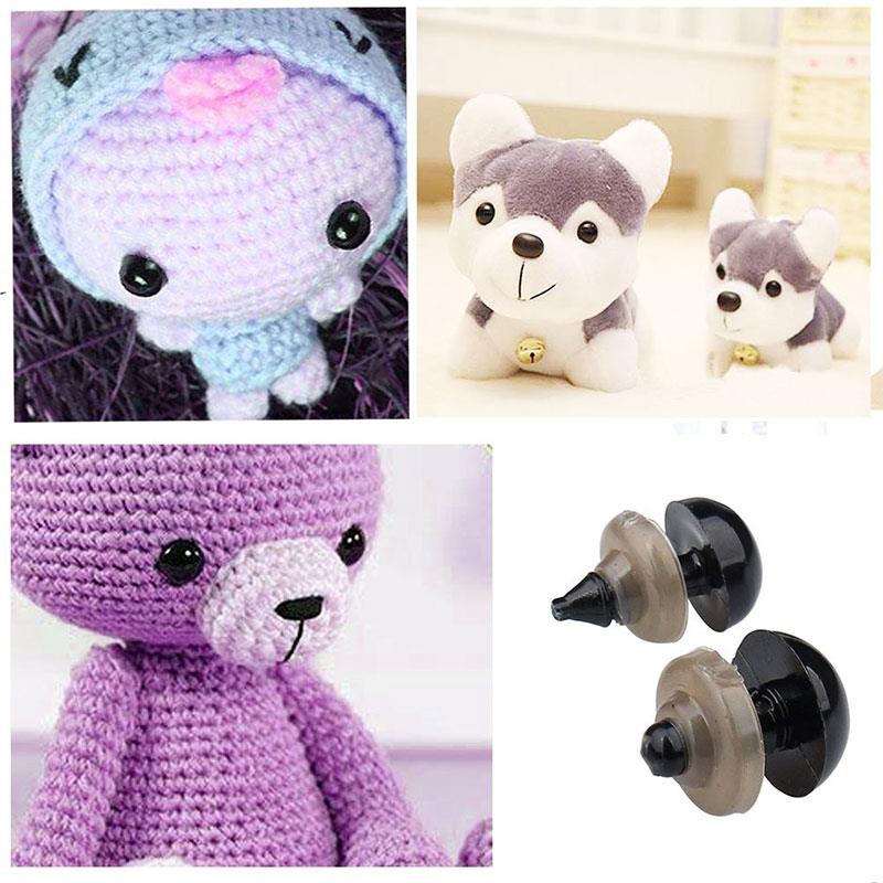 2021 100 pezzi da 6-12 mm Eyes bambola fai-da-te Craft di plastica nera Occhi di sicurezza orsacchiotti la bambola animale Amigurumi Amigurumi Accessori fai-da-te