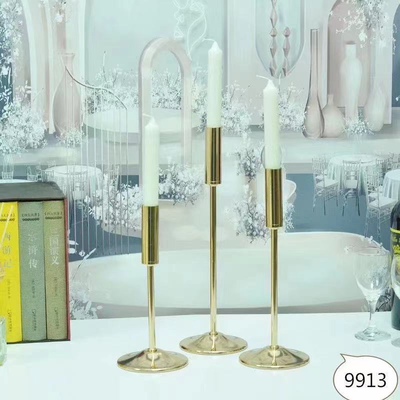  Nouveau style le plus populaire Gold Metal Taper Candlers Solder Candle Stick Holder Stand pour table QQ295