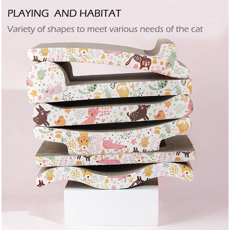 BONES/WAVY/RACH/ARCH/S/Slider Shapes Cat Scratching Corrugated Paper Board Cat Scratcher Cardboard Claw Grinder Pet Products