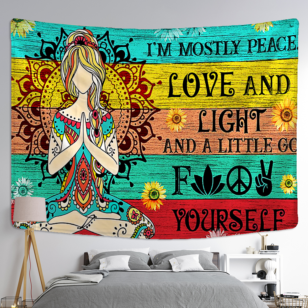 Seven ChakraS India Boeddha Tapestry Wall hangende Boheemse psychedelische hekserij Mysterieuze esthetiekruimte Decor