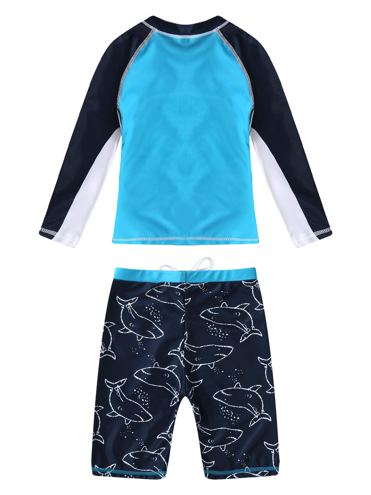 Kinder Jungen Schwimmanzug Badebekleidung Rashguard Langärmele Schwimmt-Shirt Tops Shorts Sportset Strand schwimmen 2-10 Jahre