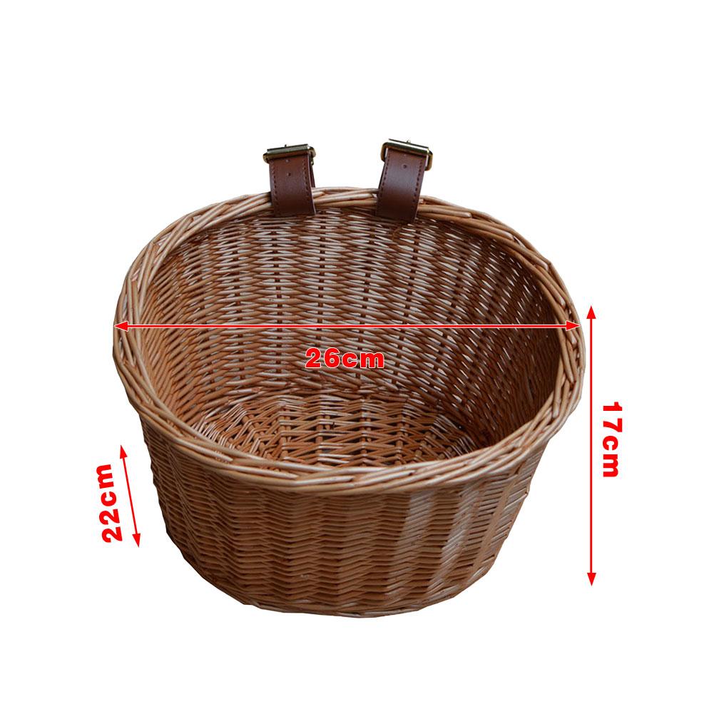 Bicycle Basket Wicker Children Bicycle Storage Scooter Handle Bar Carrier Bicycle Basket Front Bag Rear Cycling Hanging Panniers