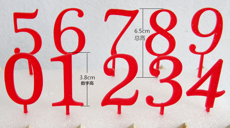 Mini numeri 1 2 3 Topper acrilico Topper Arabo Numerals Bandiere il compleanno Anniversario di matrimonio Decor con torta feste