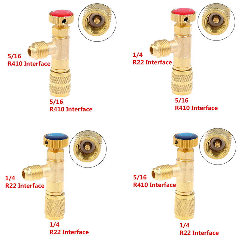 high quality liquid safety valve R410A R22 air conditioning refrigerant 1/4 "Safety Adapter Air conditioning repair and fluoride