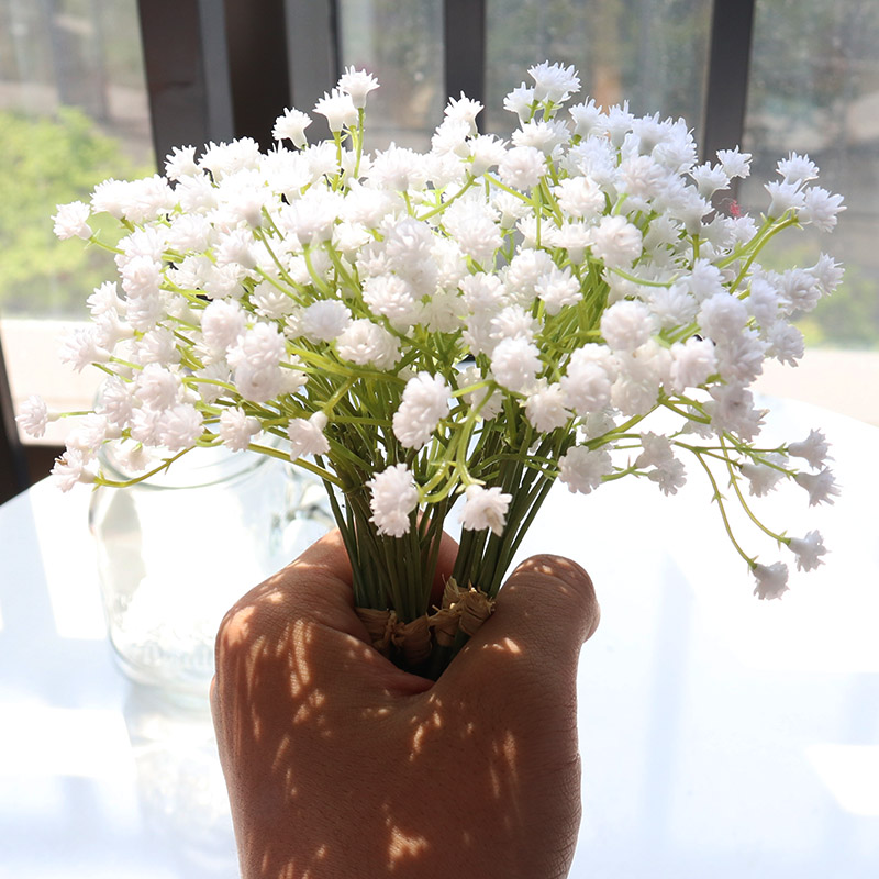 1/2 pezzi da 20 cm Gypsopila White Flowers artificiale Wedding Bibietti decorativi fai -da -te Respirare Finole Flower Disterrazioni feste