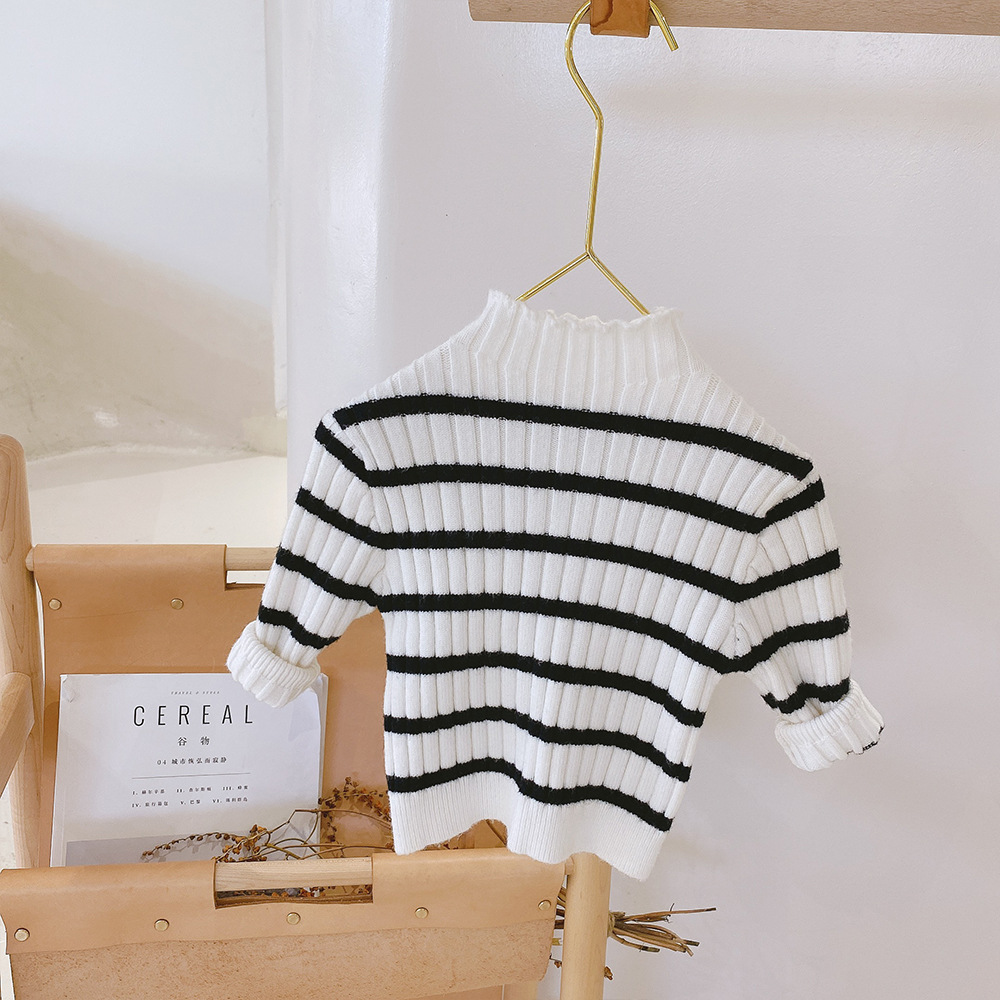 Winter Autumn Kids Sweaters Solid Girls Sweaters Toddler Baby Boys Pullover Turtleneck Boys Knitwear Kids Tops Children Clothing