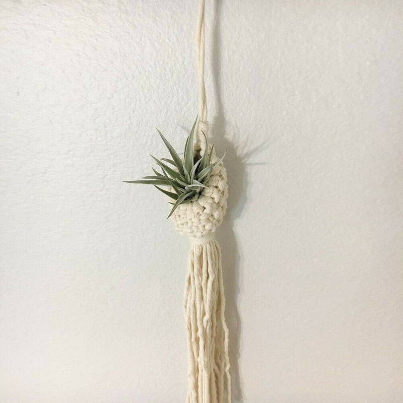 Macrame cestino sospeso a mano Cesta piante fatte a mano cestino sospeso a piantatrice vaso di fiori la casa decorazione della contea