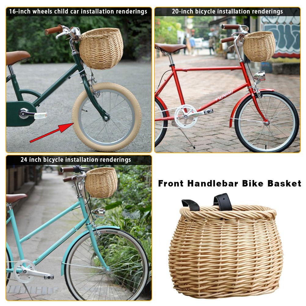 front handle bicycle fixed basket hand-woven front handle basket is perfect bike bag bisiklet bike accessories bisiklet aksesuar