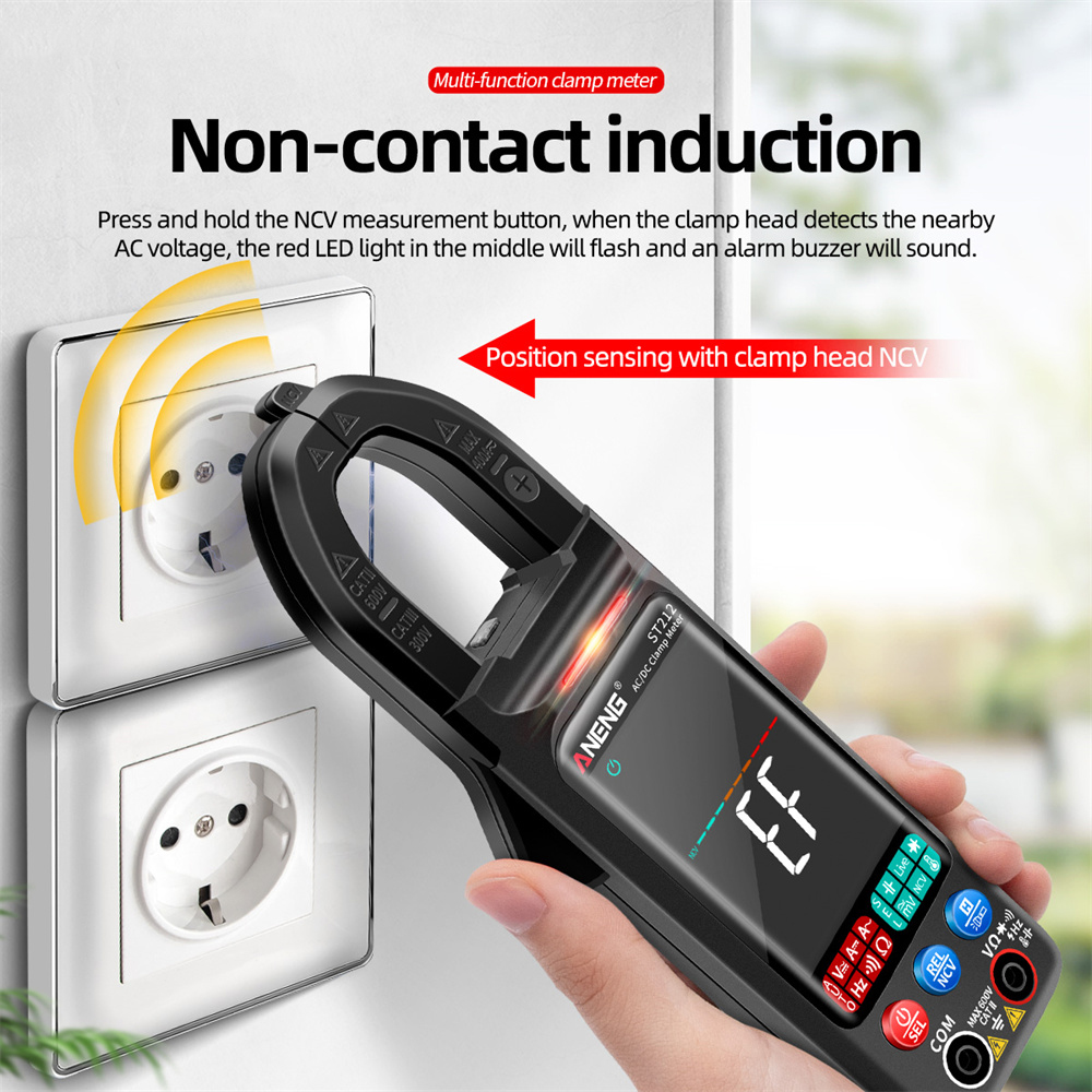 ANENG ST212 ST211 DC/AC Digital Clamp Meter 6000 Räknar 400A AMP Multimeter Färg Skärmspänningstestare CAR HZ NCV OHM METER