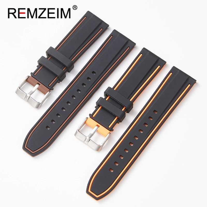 Watch Bands Premium Silicone Watch Band Band Release Quick Rubbe Watch Strap 20mm 22mm 24mm Watch Watch Sostituzione Watchband Greenl2404