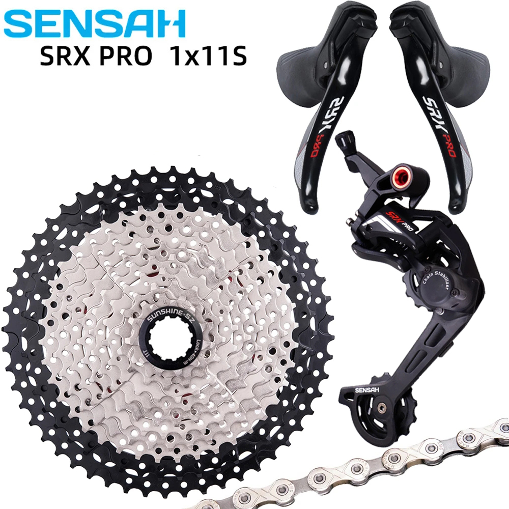 Sensah 11 Speed ​​Gravel Cross-Country Bike Group CX Bicycle 1x11 Shifter Mechanical Brake Clutch Derailleur 11V Cassette Road Set