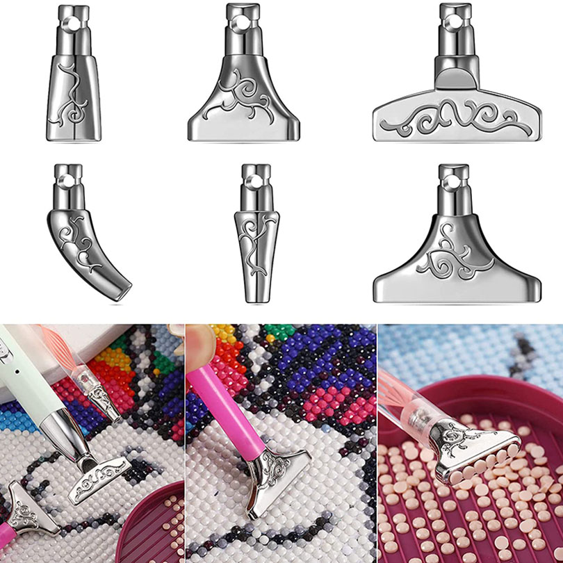 5d Metal Point Drill Cabeças de caneta de diamante Pintura de caneta Cabeças de caneta DIY Bordado artesanato Rápido Ferramenta de ferramenta de unhas