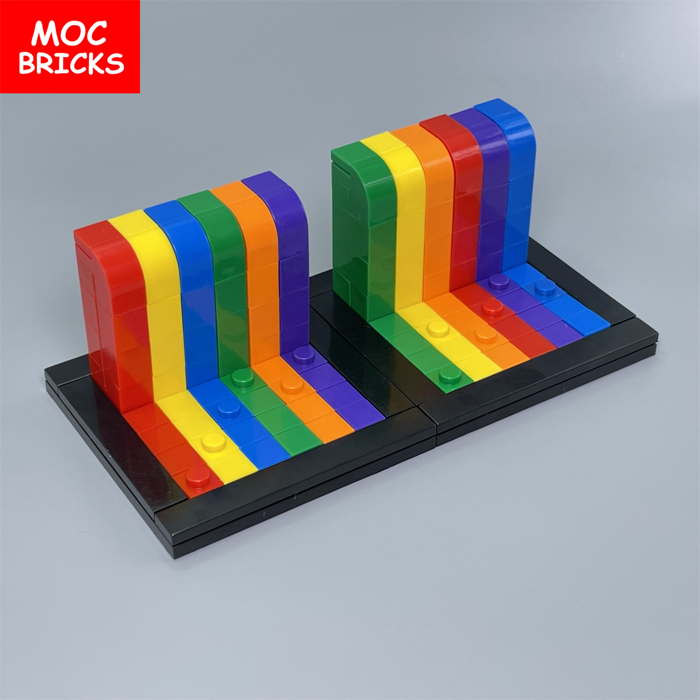 Set Sale Moc Bricks Mini Rainbow Bakgrund Wall Hood Statue Kompatibla byggstenar Utbildningsnyhet Toys for Kids Gifts