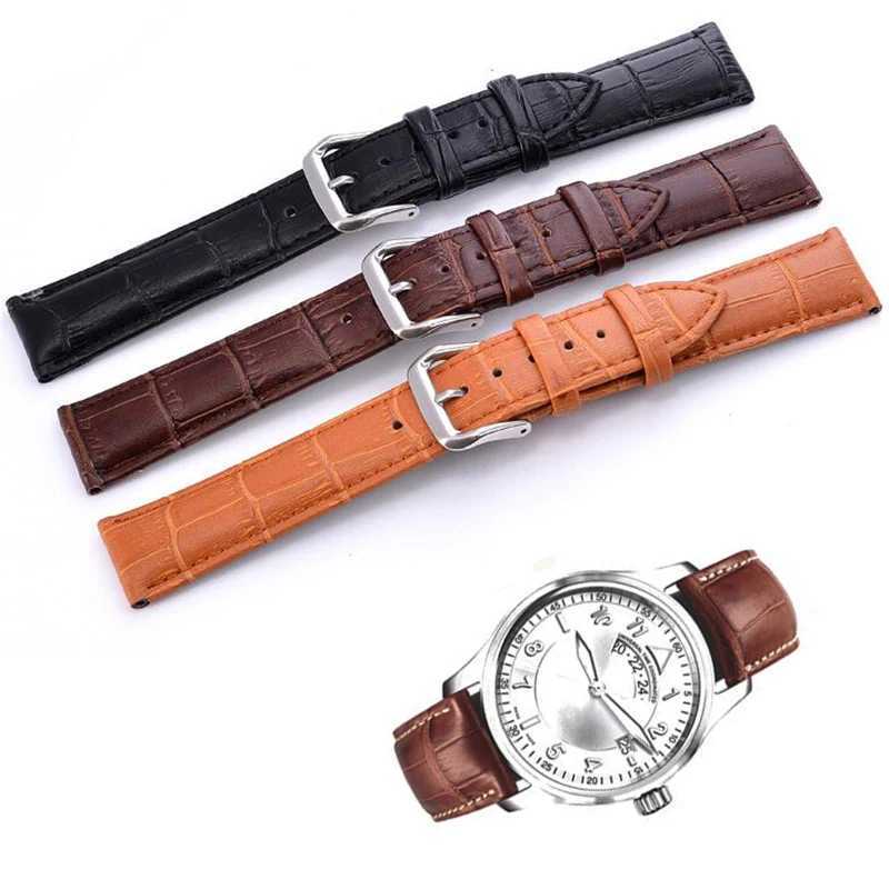 Watch Bands Replacement 12/14/16/18/20/22mm Cowhide Genuine Leather Watch Strap Belt Watchbands Wrist Bracelet Watch AccessoriesL2404