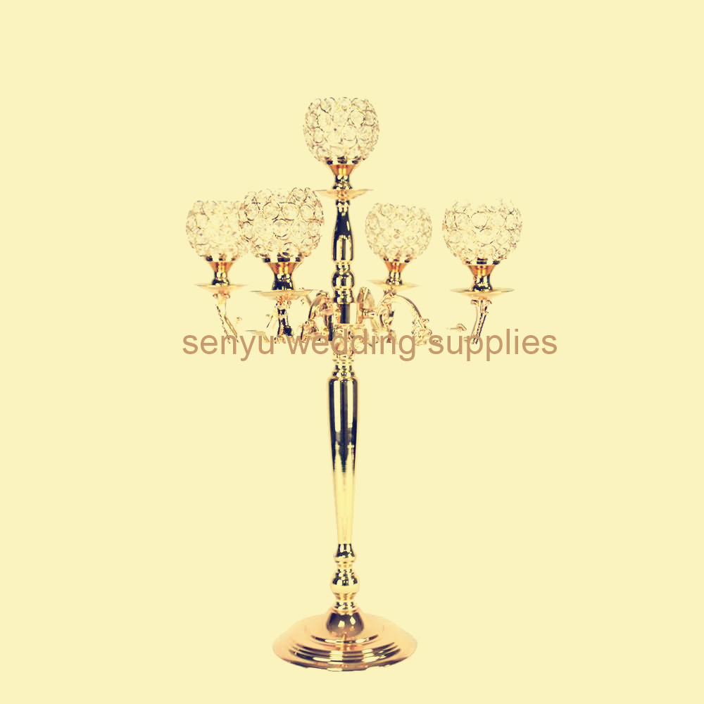  Blumenkristallkerzenhalter Stand Candelabra für Hochzeitsartikel Senyu0638