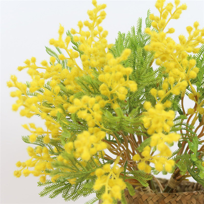 37 cm kunstmatige boomtak tropische planten plastic perzische bladeren nep mimosa flocking acacia voor thuis bruiloft bureau decor