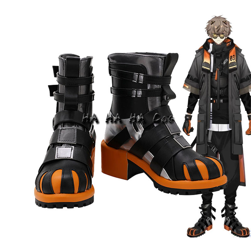 Anime vtuber alban knox cosplay botas sapatos de tamanho personalizado nijisanji vtuber cosplay botas de festa sofisticada para homens homens de cosplay peruca