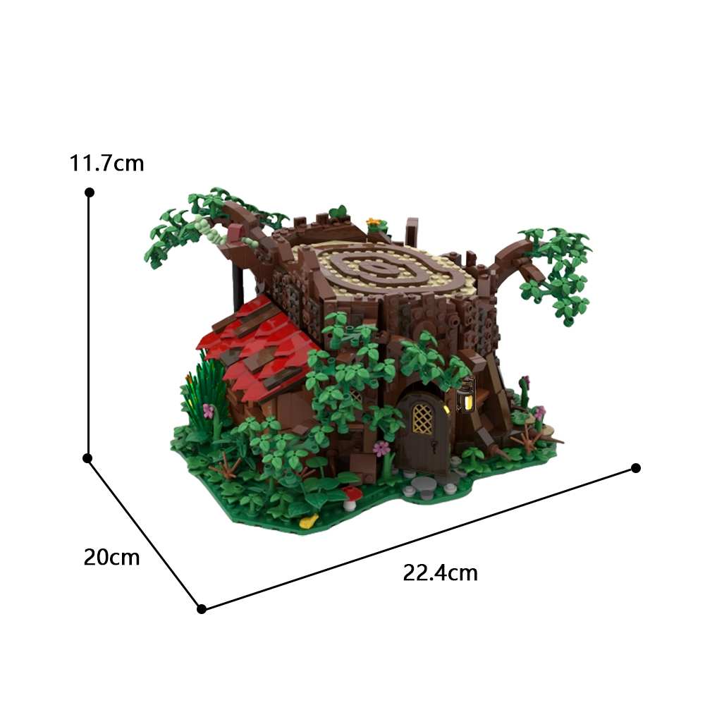 MOC Fairy Cottage Tree Stump House Blorks Blorks Kit Magic Village Elf House Architecture Model Model Diy Tois