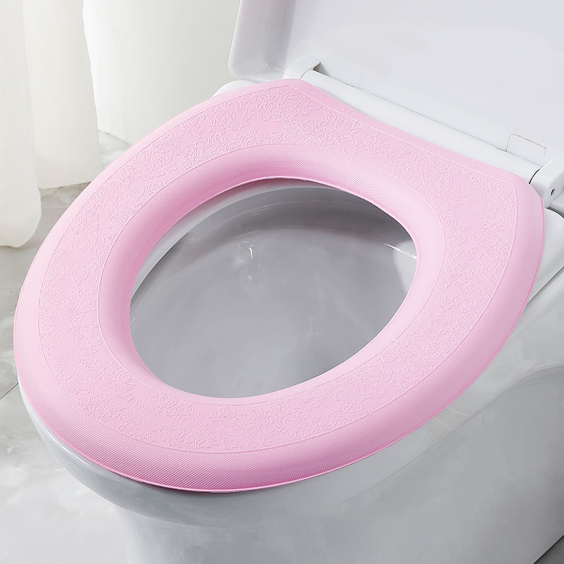 Coperchio appiccicoso del sedile del toilette appiccicoso bagno lavabile pad del coperchio e stiramento riutilizzabile a forma di rivestimento in velluto in rilievo solido