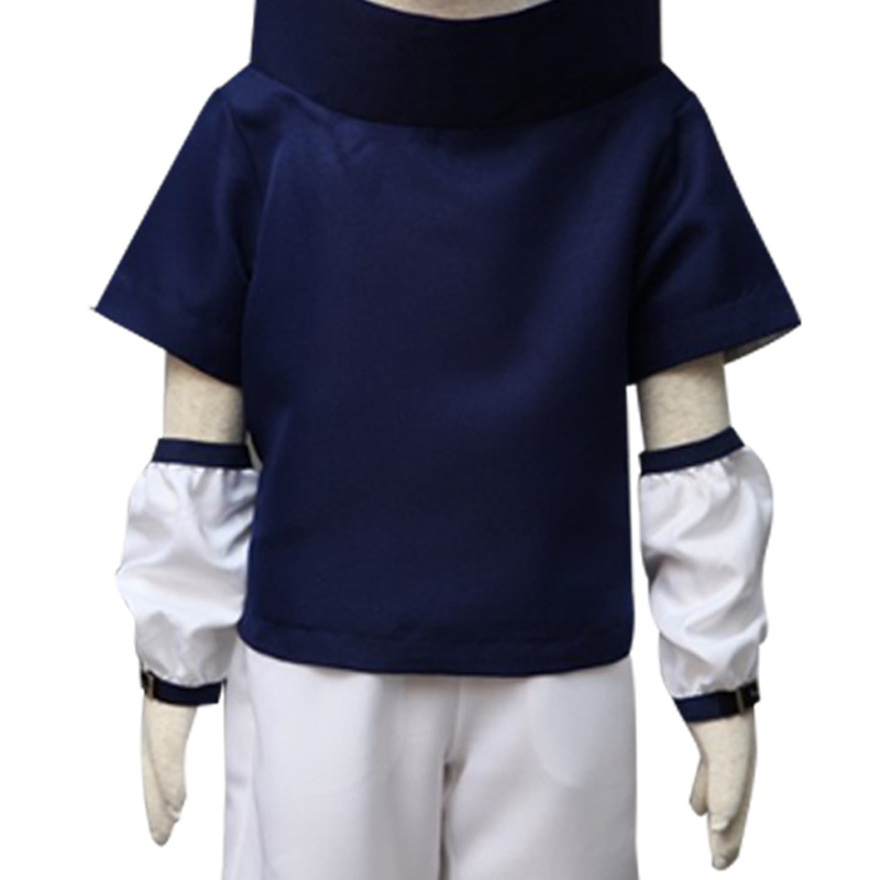 애니메이션 닌자 코스 천 Uchiha sasuke konohagakure 여름 코스프레 의상 의상 어린이 코스 플레이어 만화 팬 aldult kids uniform