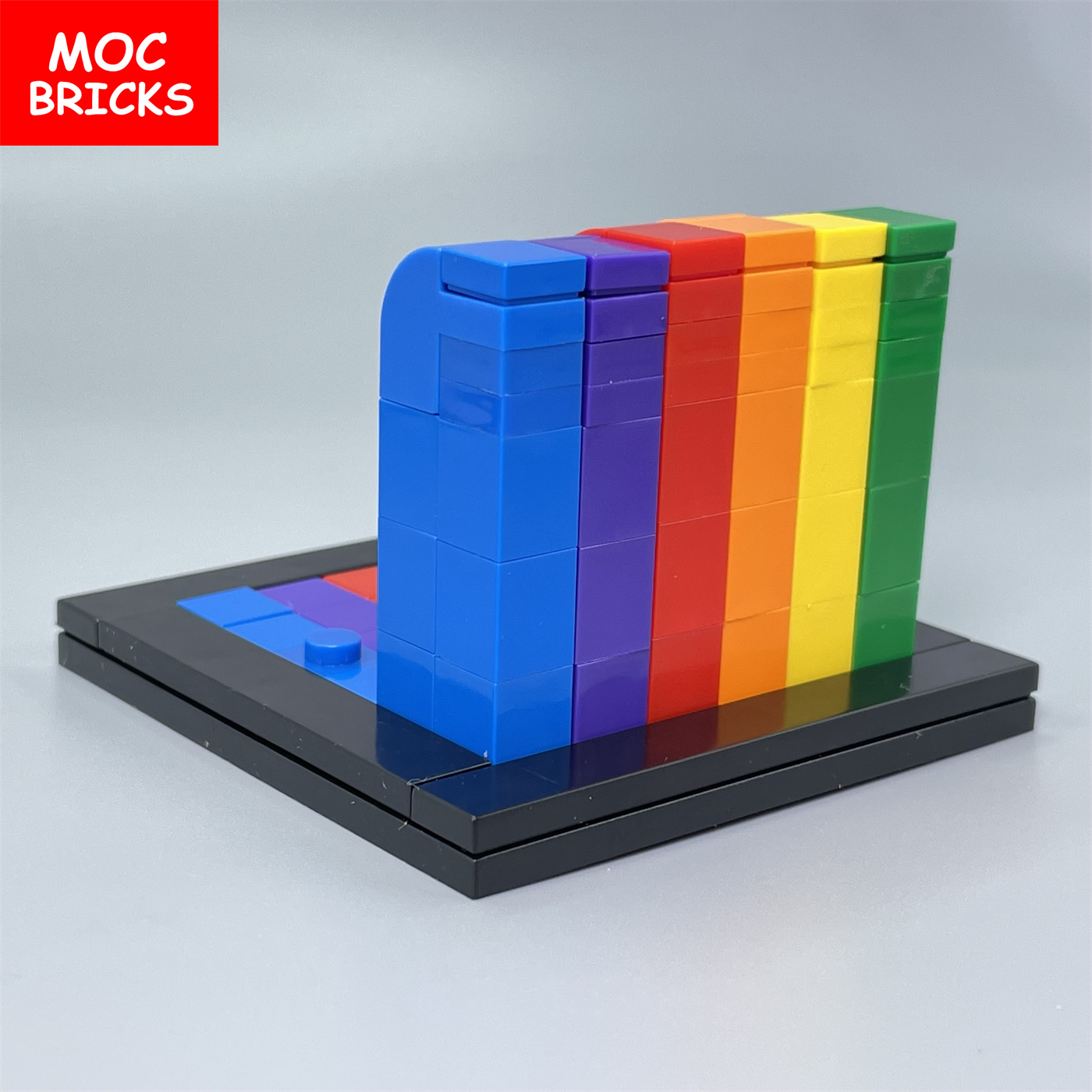 Set Sale Moc Bricks Mini Rainbow Bakgrund Wall Hood Statue Kompatibla byggstenar Utbildningsnyhet Toys for Kids Gifts