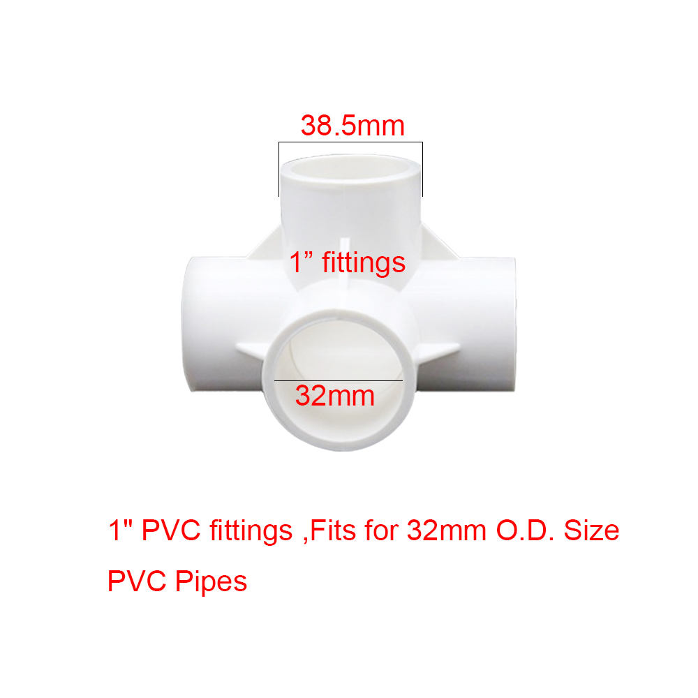 PVC Fittings for Greenhouse Frame Construction, Elbow Corner, Side Outlet Tee, Tent Connection,Furniture Build Grade