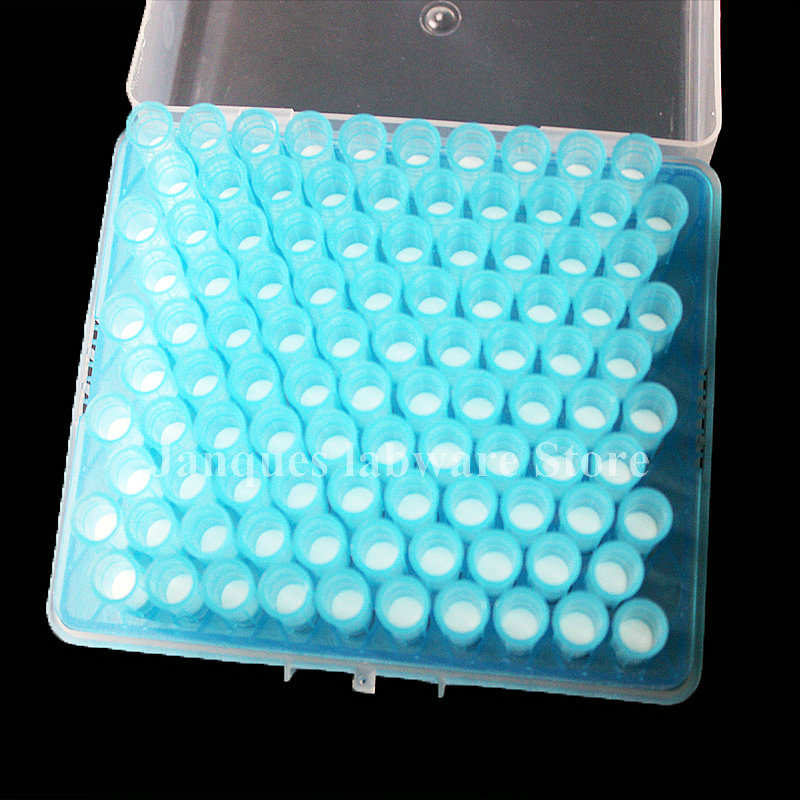 実験室10 ul〜10ml PPフィルターコア付きピペットのヒント、ピペットチップストレージボックス付き微生物検査ピペットヌーゼル