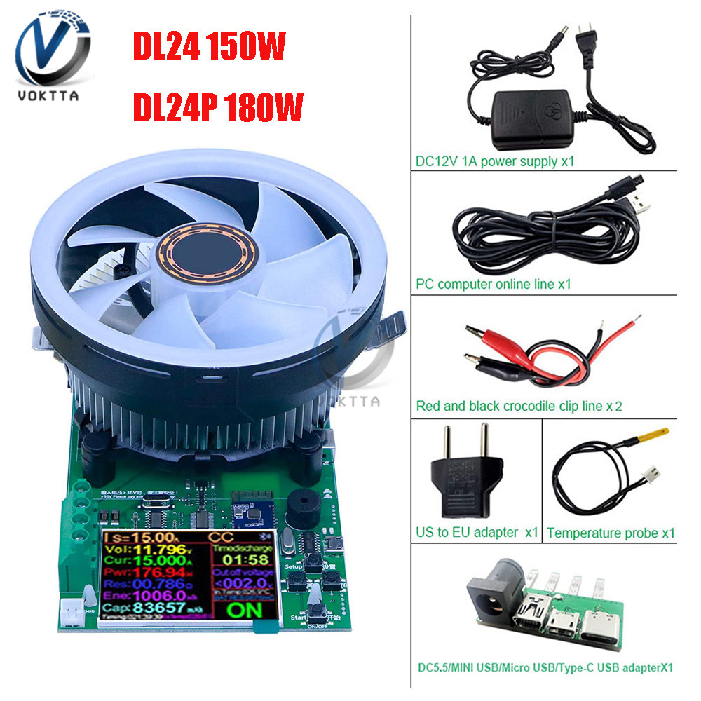 DL24 DL24P 2,4 pouces DC Tester USB Testeur de charge électronique Tester 150W 180W Décharge de décharge METTERIET METTRET METTRET DE DÉCOUTER D'ALIMENTATION