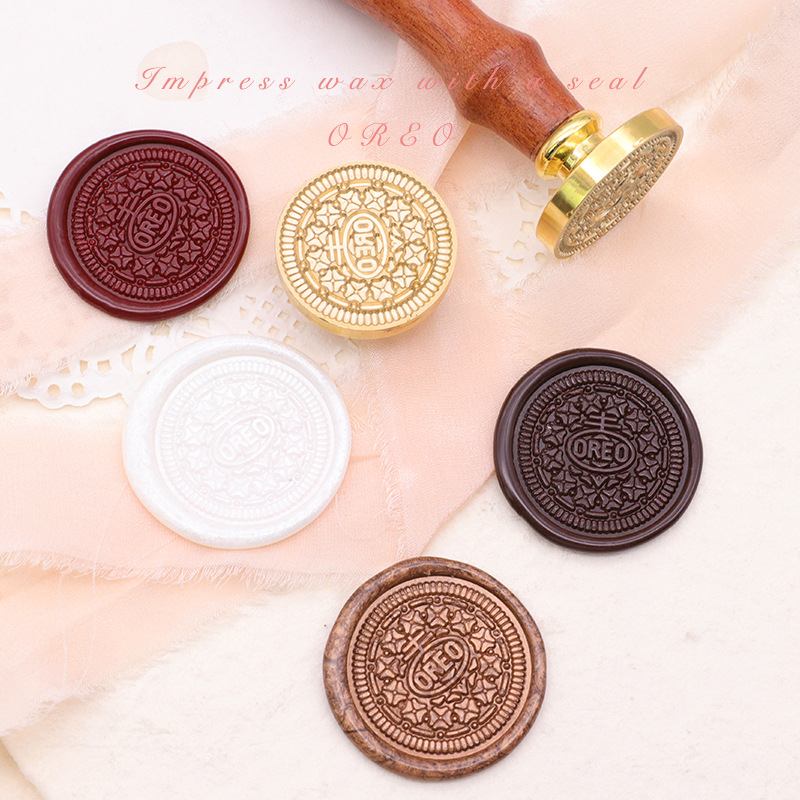 Oreo Cookie Sealing Cera Stamp Classic Pattern schede di scrapbooking buste Inviti feste di nozze imballaggio regalo fai da te fai da te