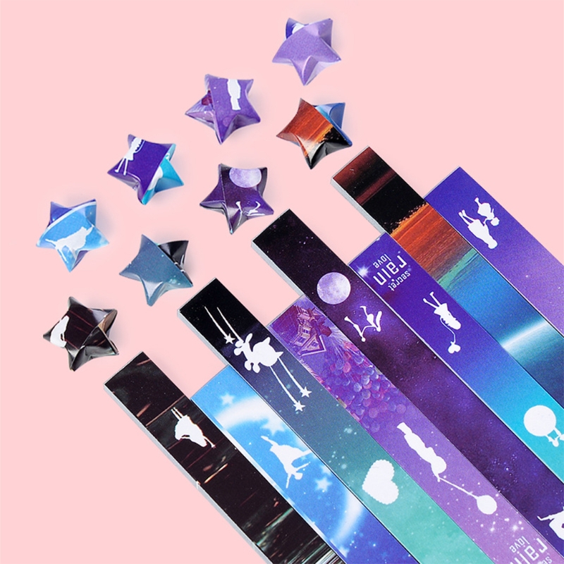 540 Sheets Colorful Origami Stars Paper Creative Multiple Color Lucky Star Origami Paper Strip Hand Paper Craft