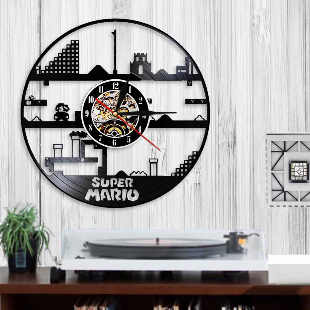 Video classico retrò orologio da parete orologio vintage in vinile record 3d orologi orologi orologi creativi fatti regalo fatti a mano amante del gioco